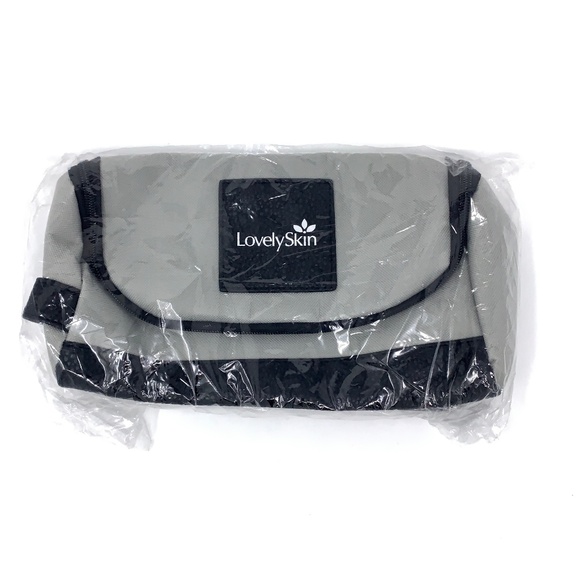 Lovely Skin Makeup Bag Gray Black Dopp Travel - Picture 1 of 2